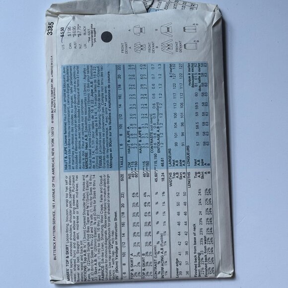 Butterick Pattern 3385 Top and Skirt - Picture 2 of 2